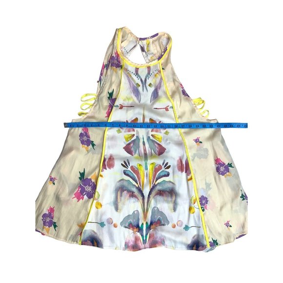 Free People Dream Free Dress Size S Watercolor Abstract Flower Print Mini Tunic - Picture 6 of 9